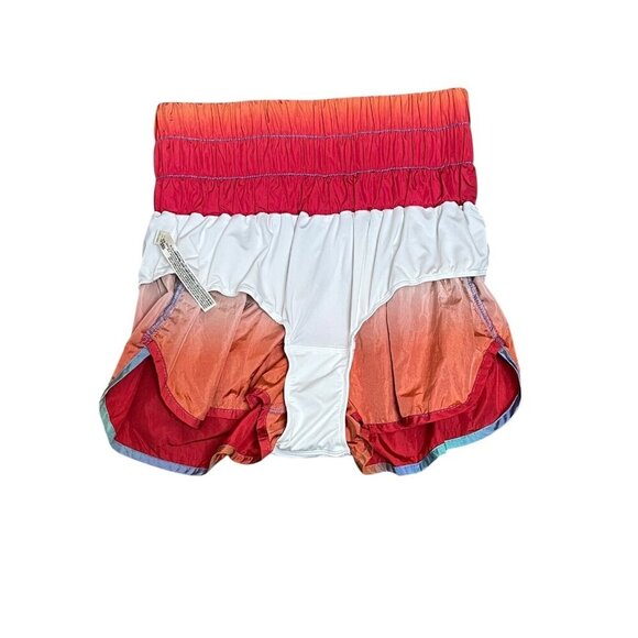 Free People Movement The Way Home Shorts Red Blue Ombre Smocked Brief Size XS - Picture 7 of 16